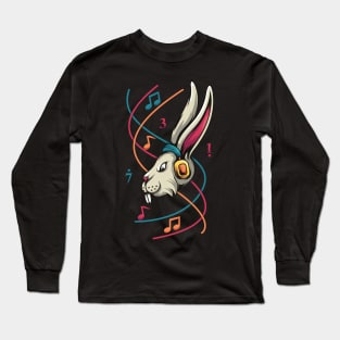 Cool Rabbit Listen Music Long Sleeve T-Shirt